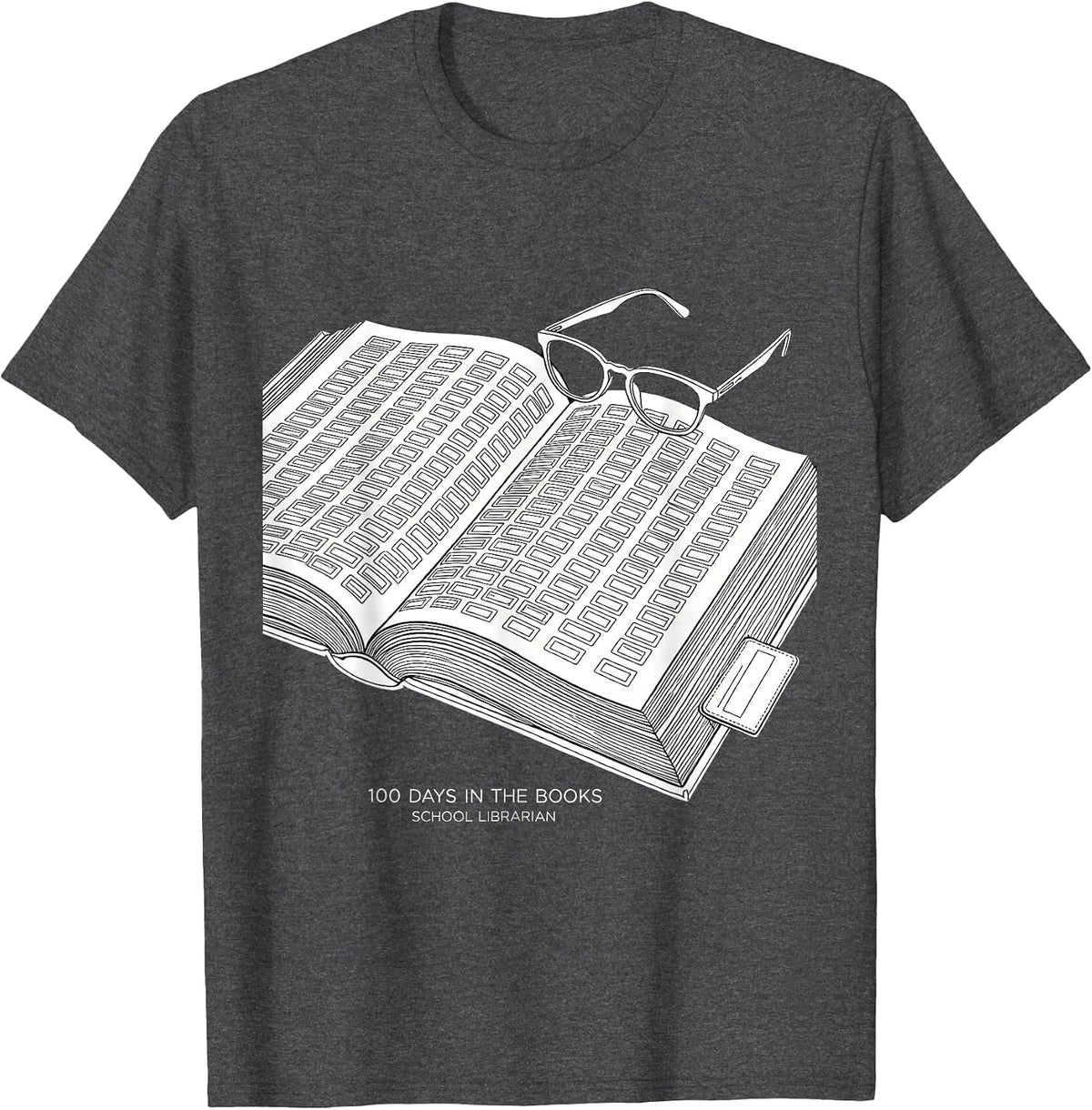 Men's 100 Days In The Books School Librarian T-Shirt - Dark Heather Grey