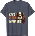 Cav's Floor Manager Funny Cavalier King Charles Spaniel Dog T-Shirt - Heather Blue