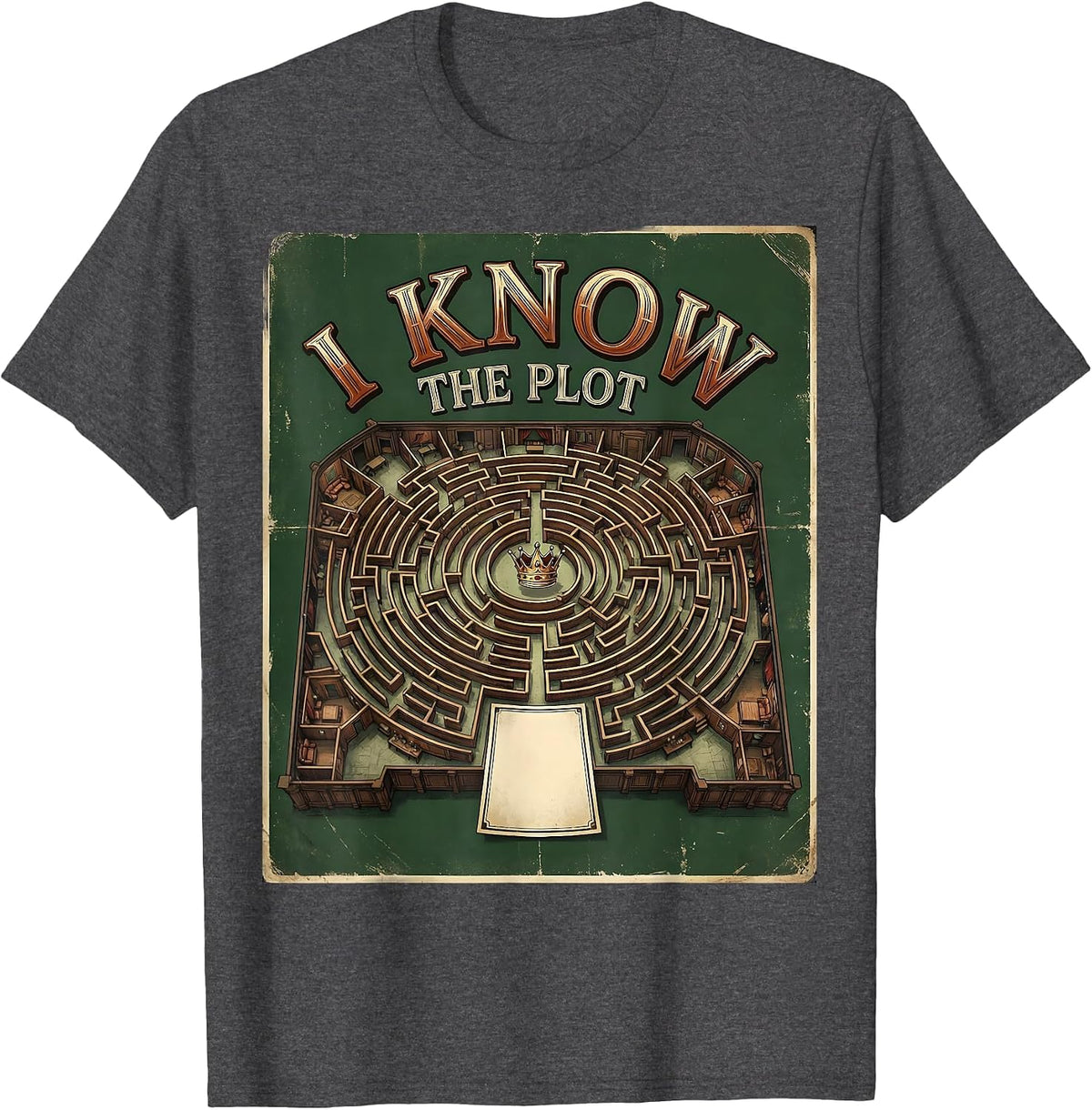 I Know The Plot Vintage Shakespeare Literary Drama Humor T-Shirt - Dark Heather Grey