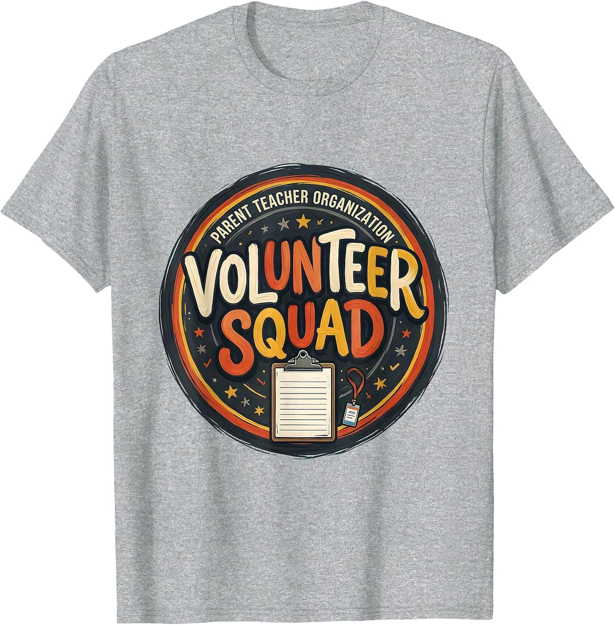 Men's Parent Teacher Organization Volunteer Squad Retro T-Shirt - Heather Grey