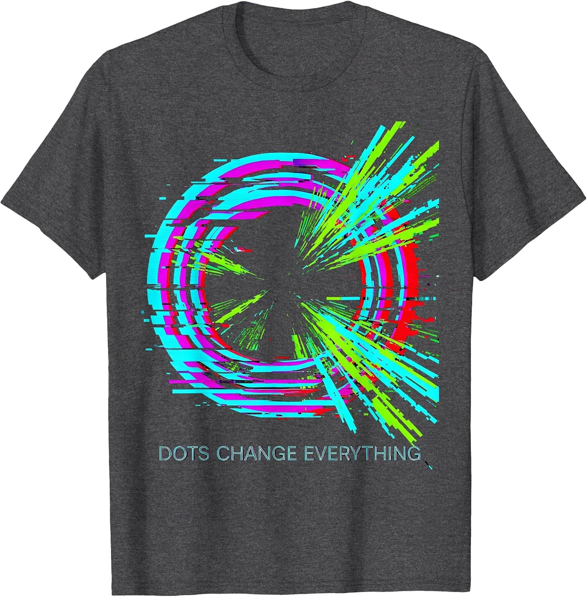 Dots Change Everything Graphic Design T-Shirt - Dark Heather Grey