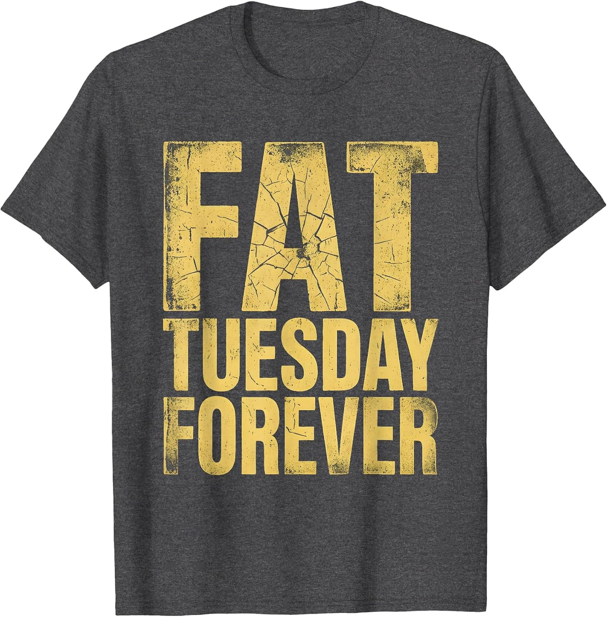 Fat Tuesday Forever Mardi Gras Celebration Design T-Shirt - Dark Heather Grey
