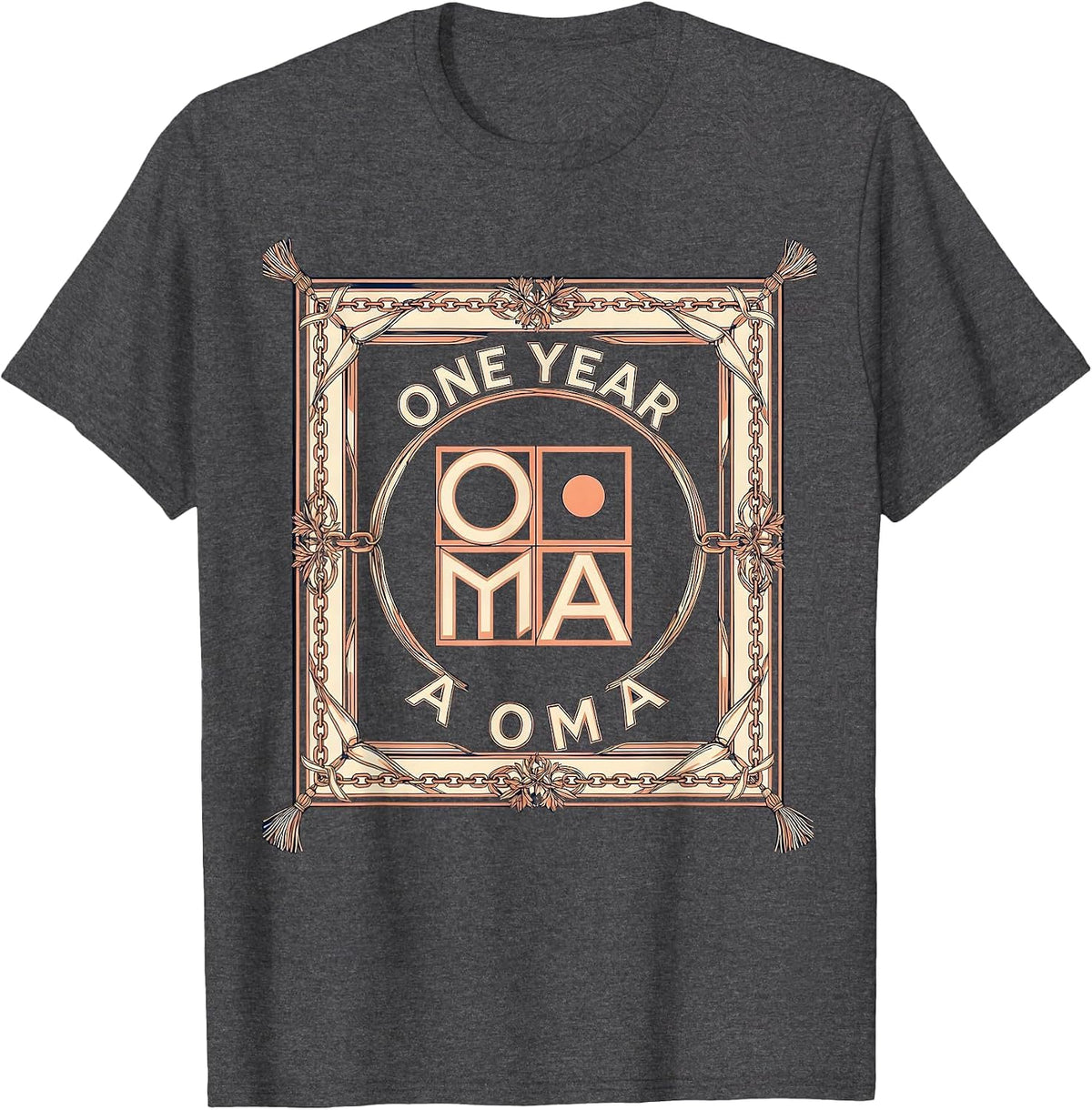 One Year A Oma Grandma Matching Birthday Family Keepsake T-Shirt - Dark Heather Grey