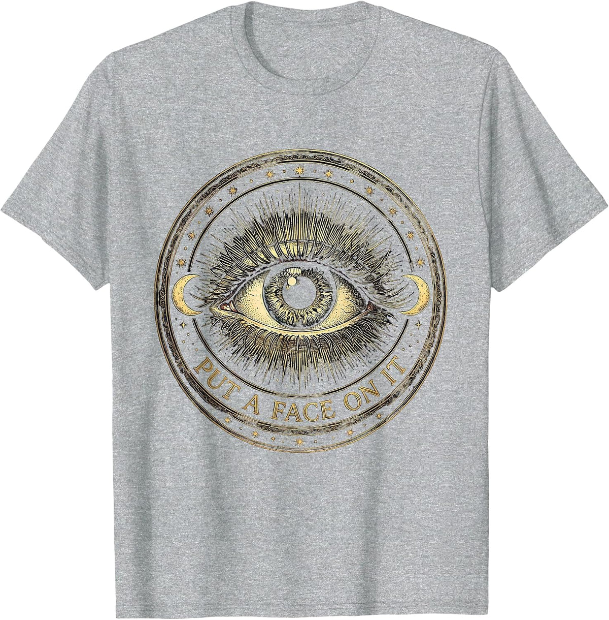 Men's Put a Face on It Bold Graphic Design T-Shirt - Heather Grey