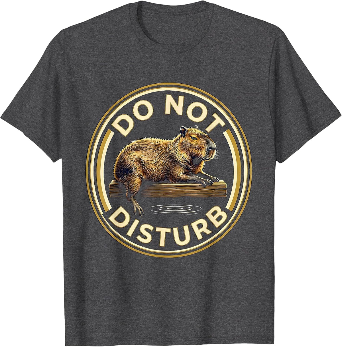 Men's Do Not Disturb Bold Capybara Meme Humor Animal Lover T-Shirt - Dark Heather Grey