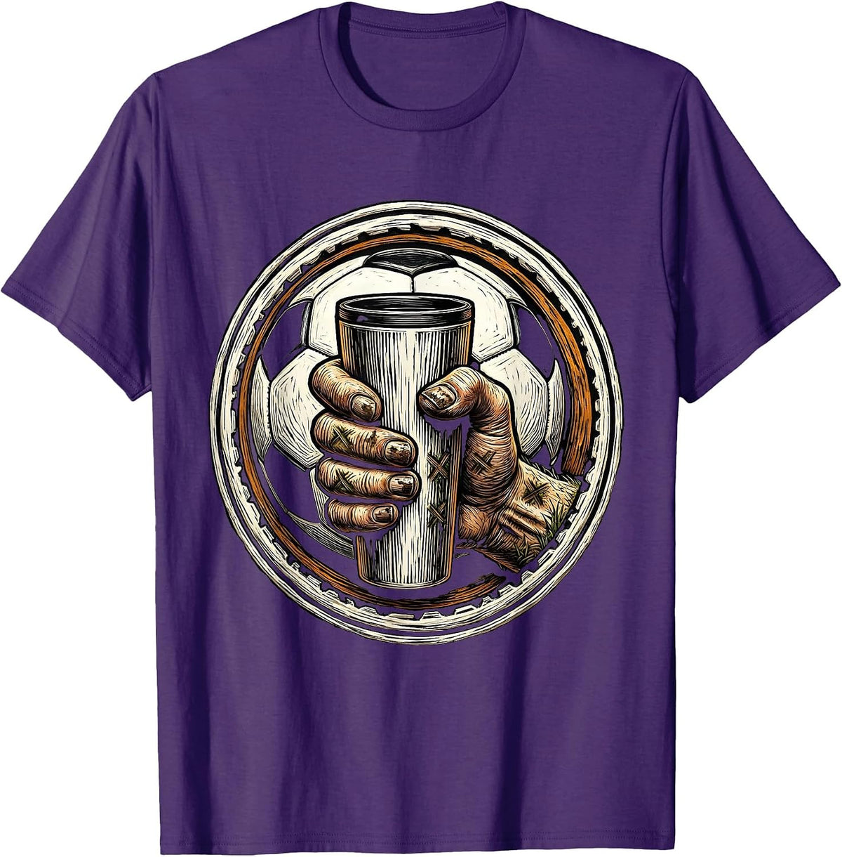 Soccer Dad Grass-Stained Coffee Mug Graphic T-Shirt - Purple
