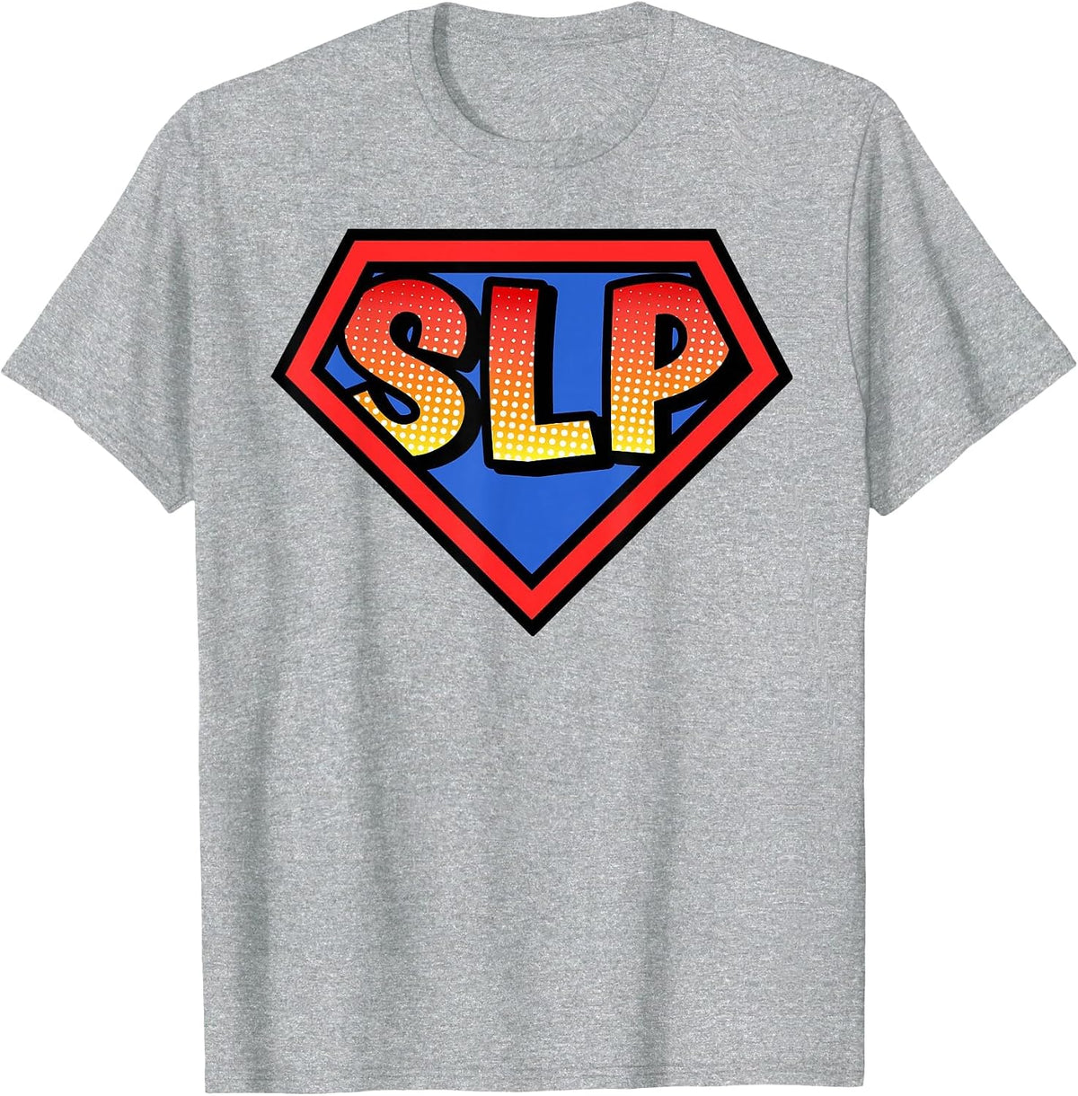 Superhero SLP Speech Therapy Halloween Costume Tees T-Shirt - Heather Grey