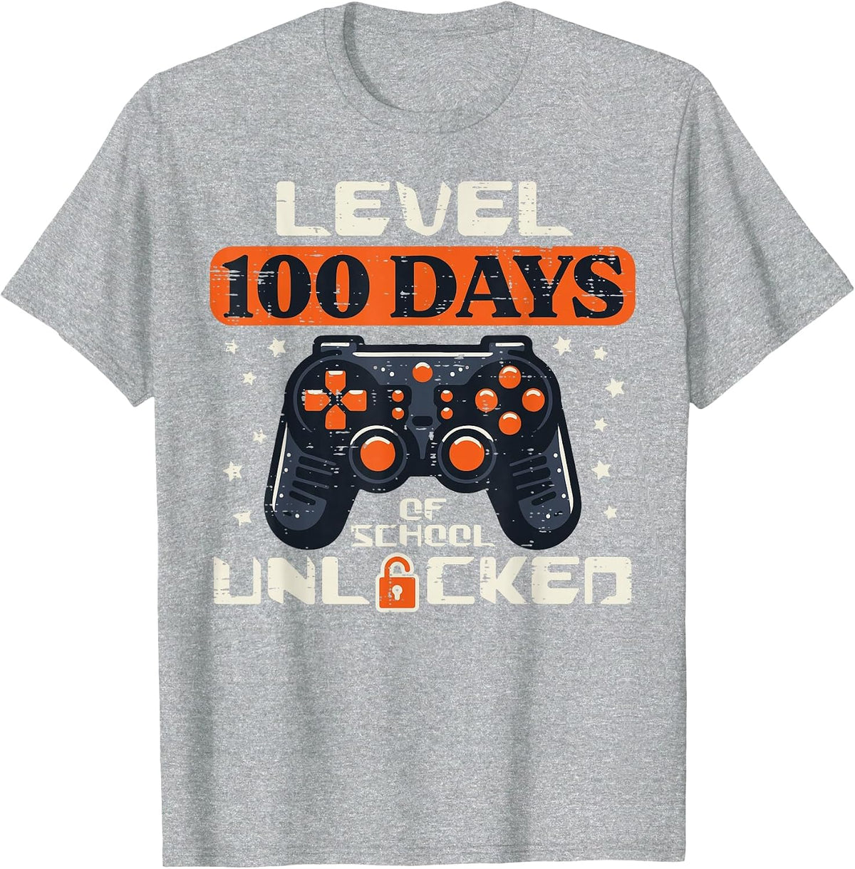 100 Days of School Video Game 100th Day Gaming Boys Kids Men T-Shirt - Heather Grey