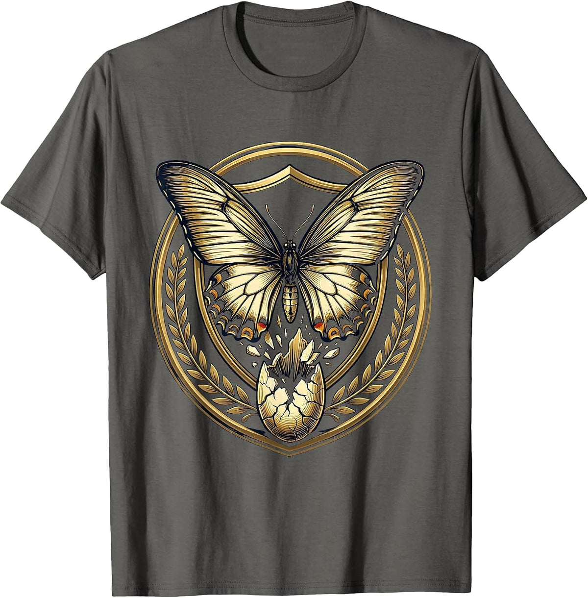 Men's Social Worker Butterfly Emerging Cocoon Graphic T-Shirt - Asphalt Grey