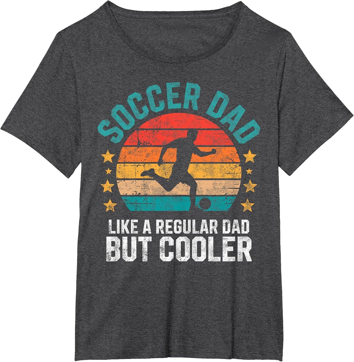 Vintage Soccer Player Dad Like a Regular Father But Cooler T-Shirt - Dark Heather Grey