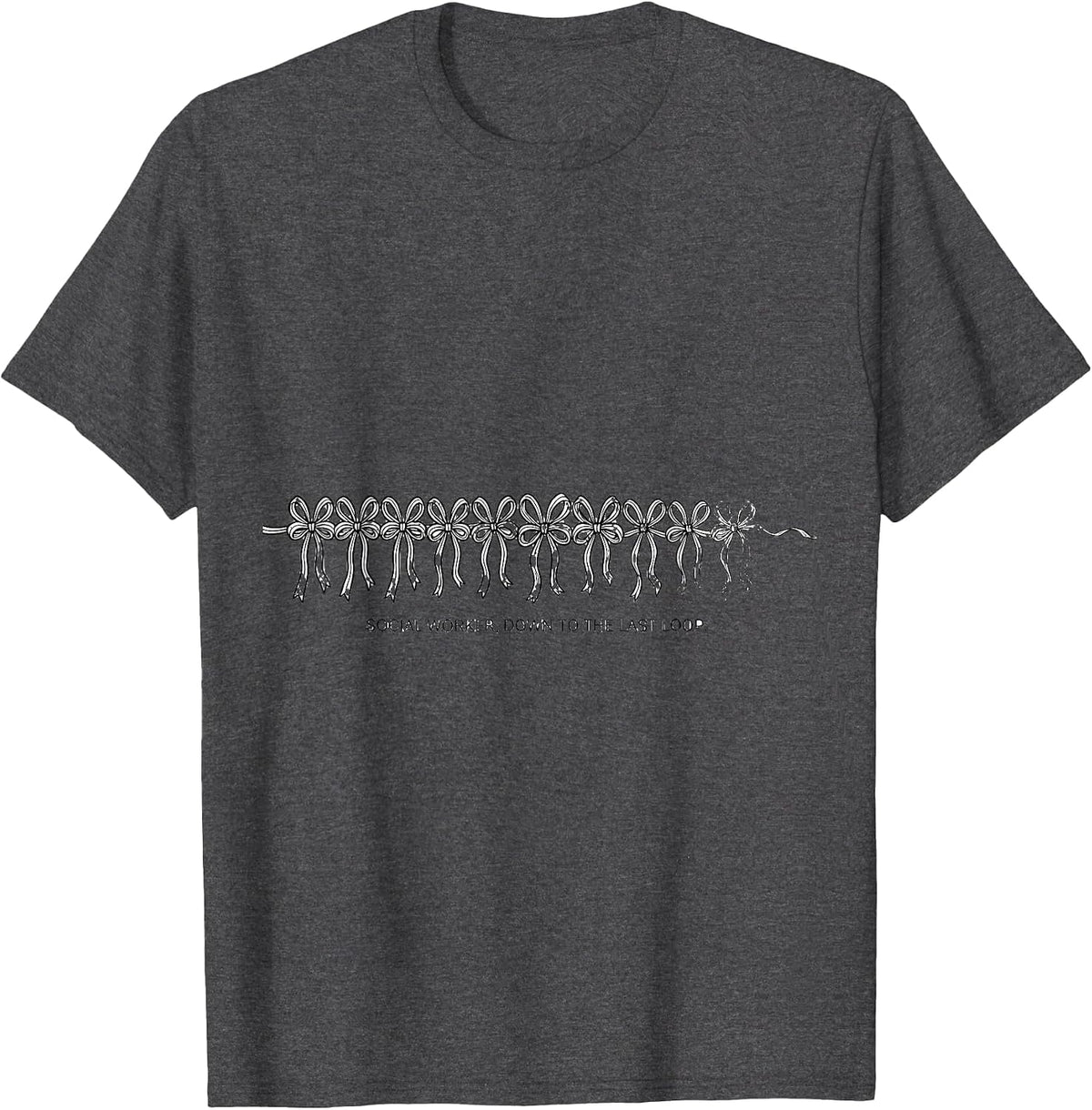 Social Worker Down To The Last Loop Funny Christmas Party T-Shirt - Dark Heather Grey