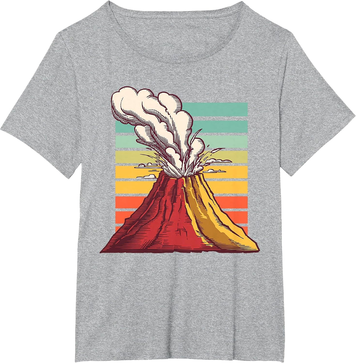 Cool Volcano Art for Men Women Kids Geology Volcano Lover T-Shirt - Heather Grey