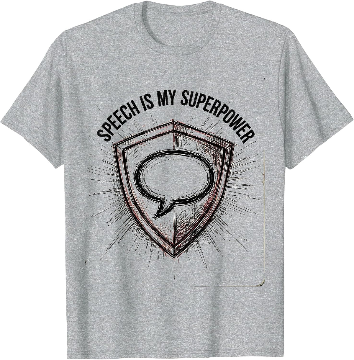 Men's Speech Is My Superpower SLP Design T-Shirt - Heather Grey
