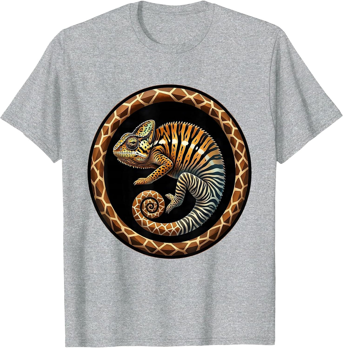 Men's Chameleon Animal Print Skin Shift Graphic T-Shirt - Heather Grey