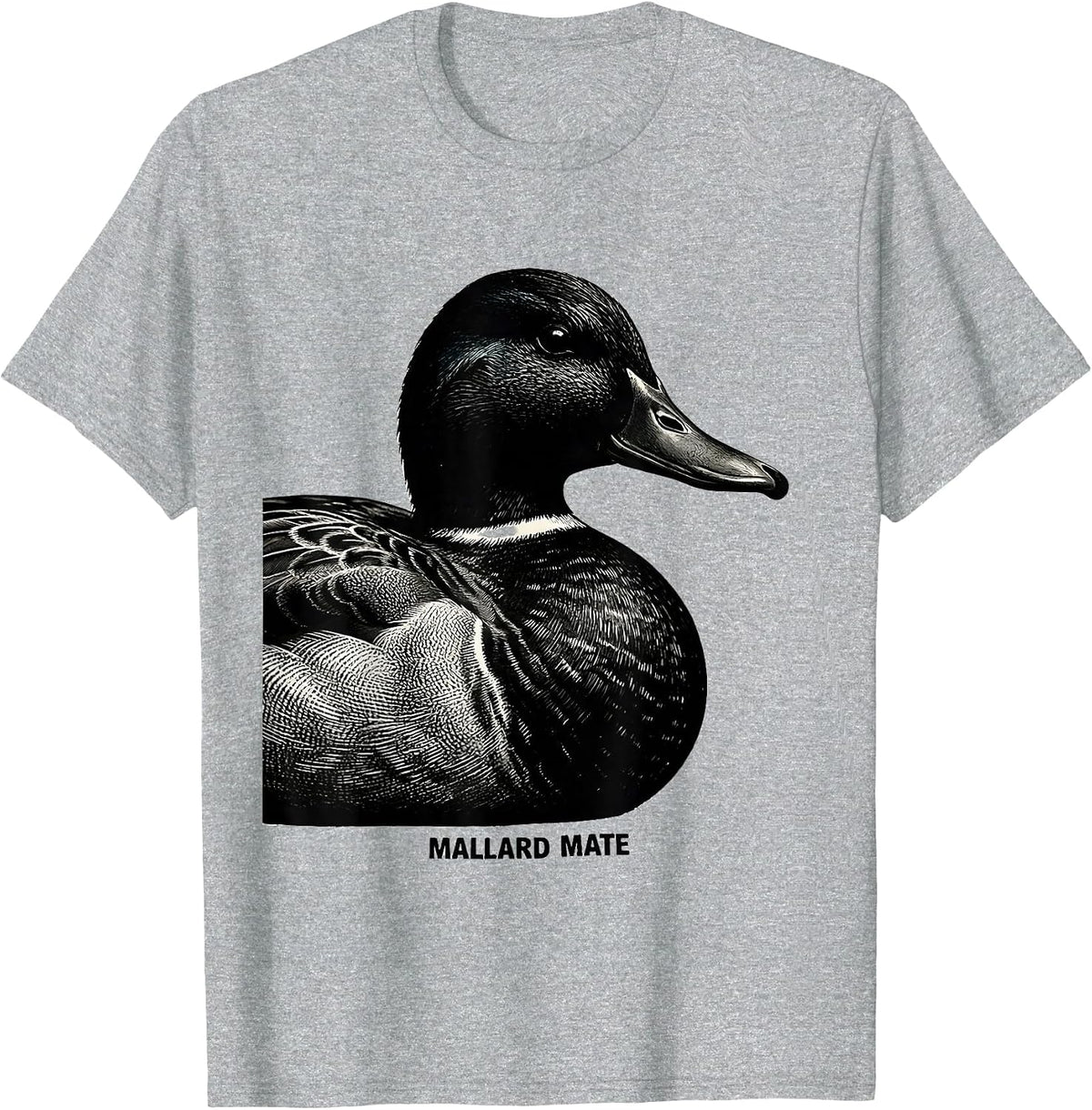 Men's Mallard Mate Scratchboard Duck Hunting Youth Camo Humor T-Shirt - Heather Grey