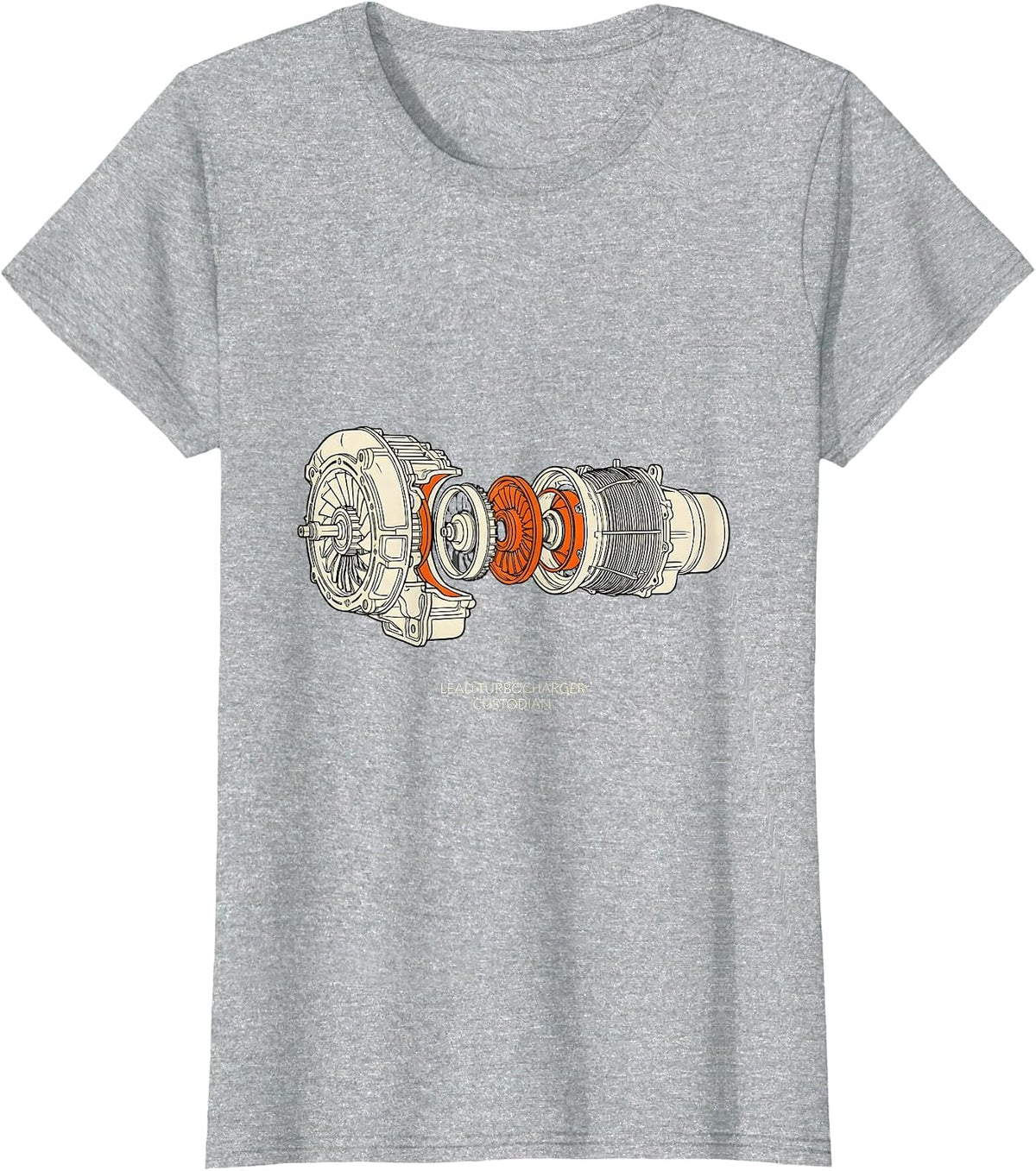Women's Lead Turbocharger Custodian Funny Car Guy Mechanic Workshop T-Shirt - Heather Grey