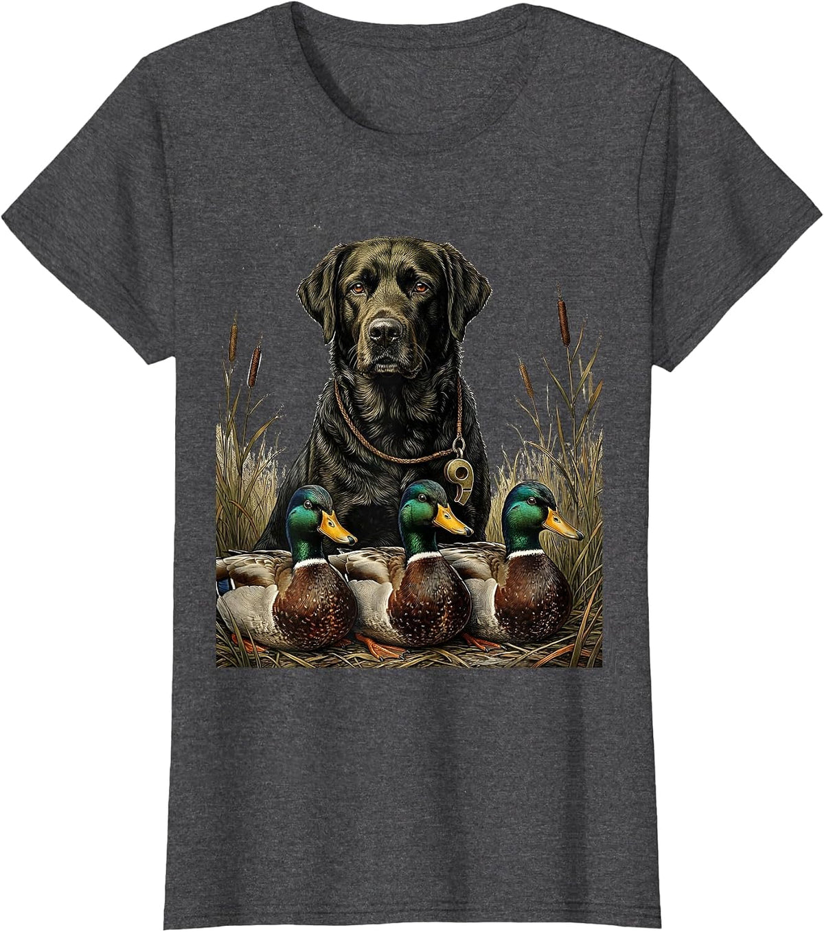 Women's Working Retriever Vintage Duck Hunting Gift T-Shirt - Dark Heather Grey