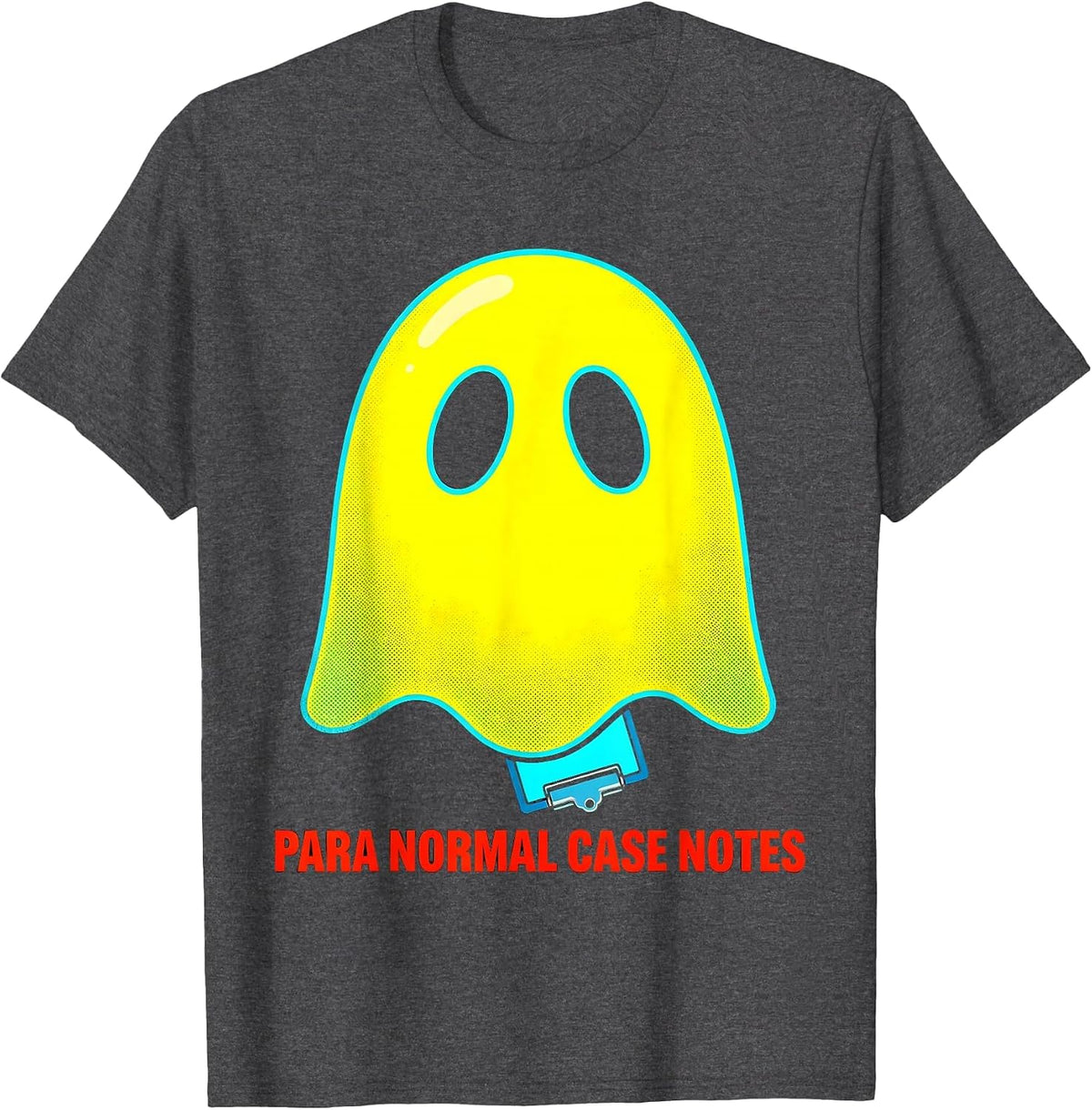 Para Normal Case Notes Pop Art Paraeducator Halloween Ghost T-Shirt - Dark Heather Grey
