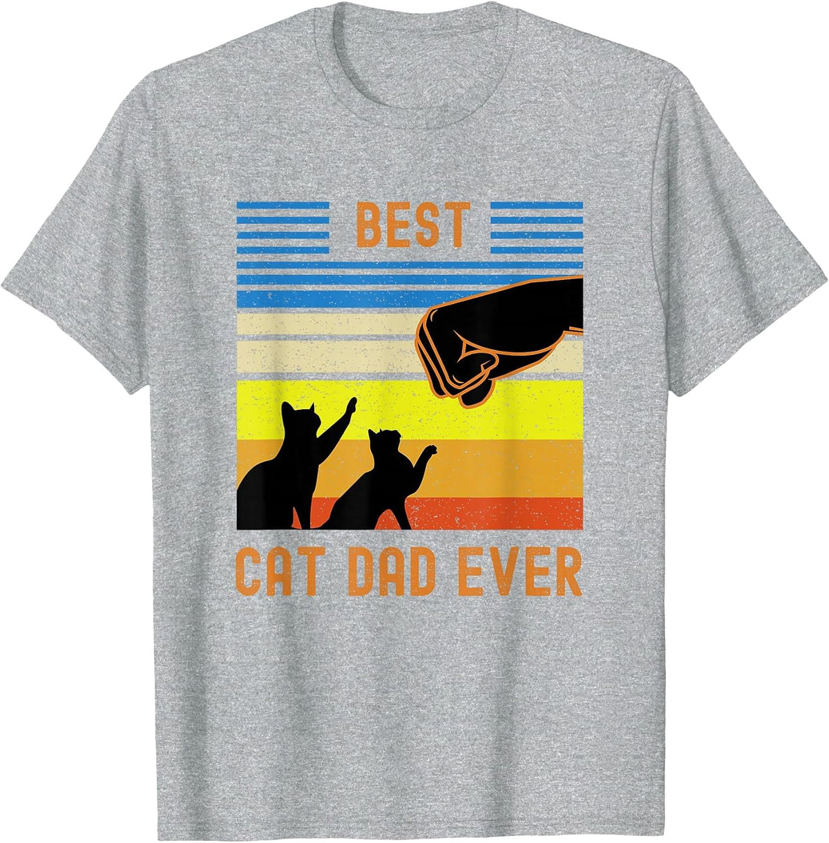 Best Cat Dad Ever Fist Bump for Fur Daddies T-Shirt - Heather Grey