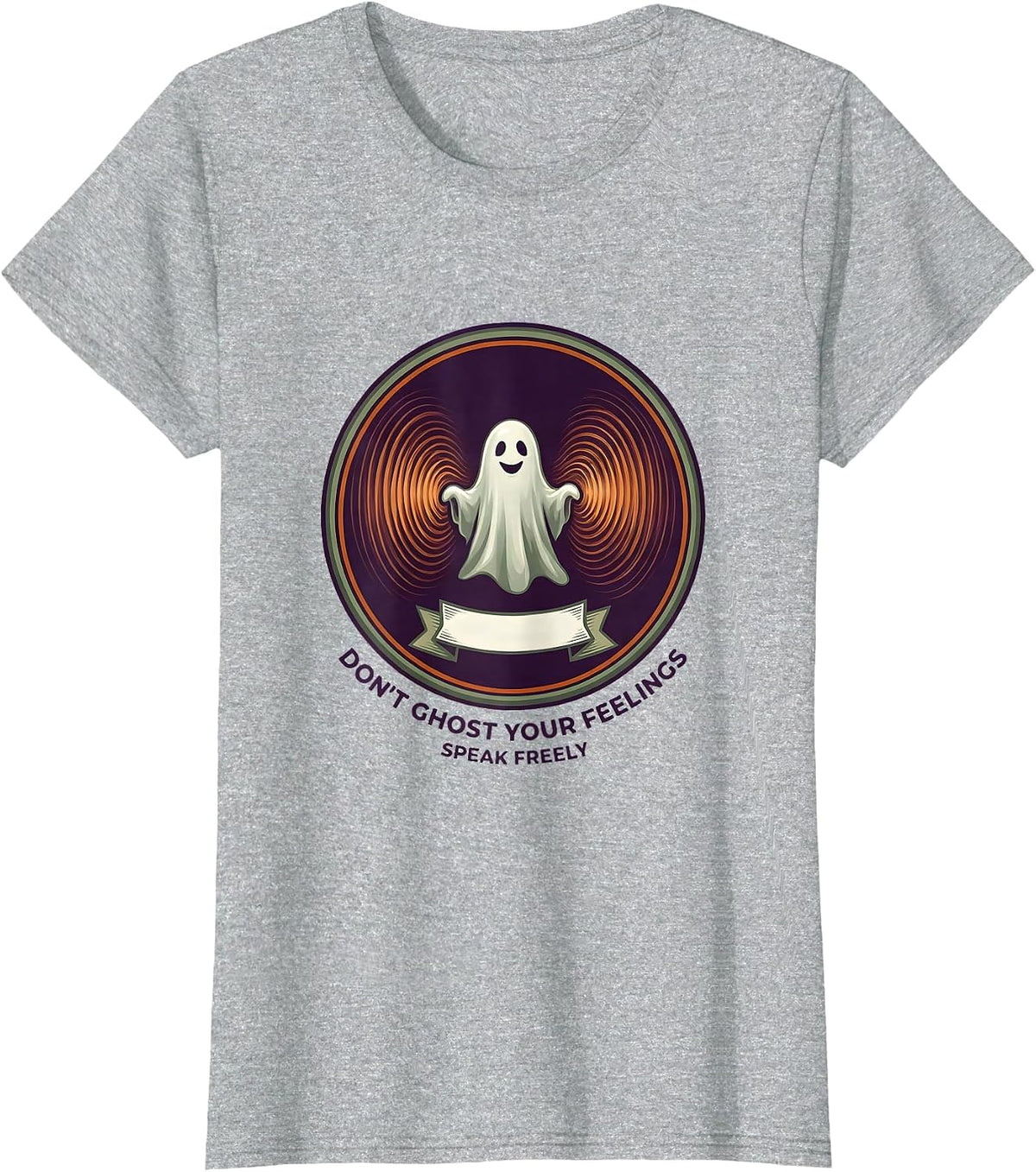 Don't Ghost Your Feelings Speak Freely School Counselor T-Shirt - Heather Grey