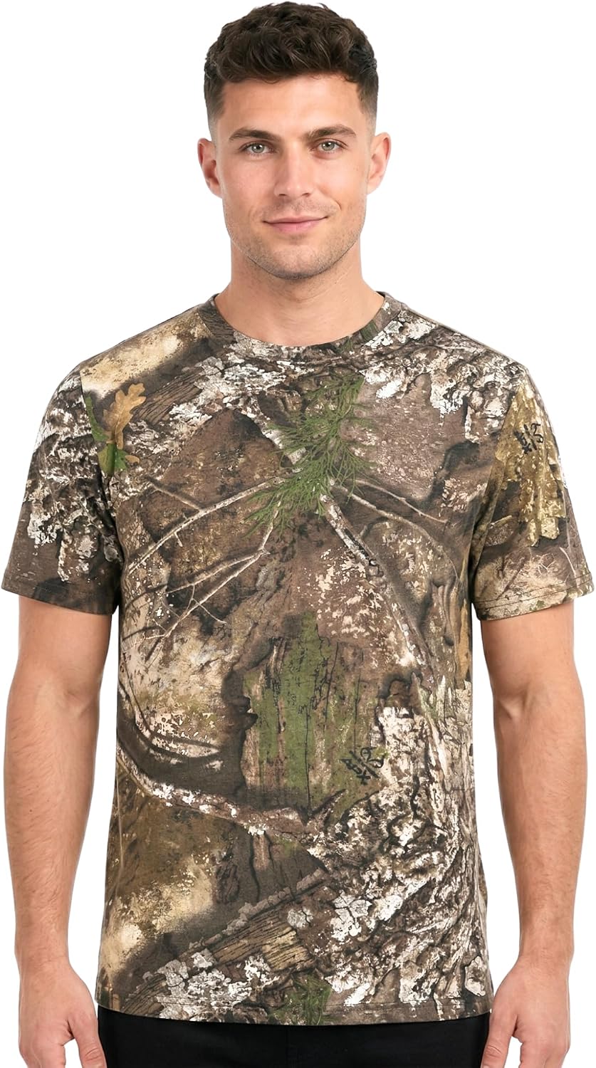 Realtree APX Camo Men’s T-Shirts - Realtree Apx Camouflage Cotton Blend Emblem-free Design