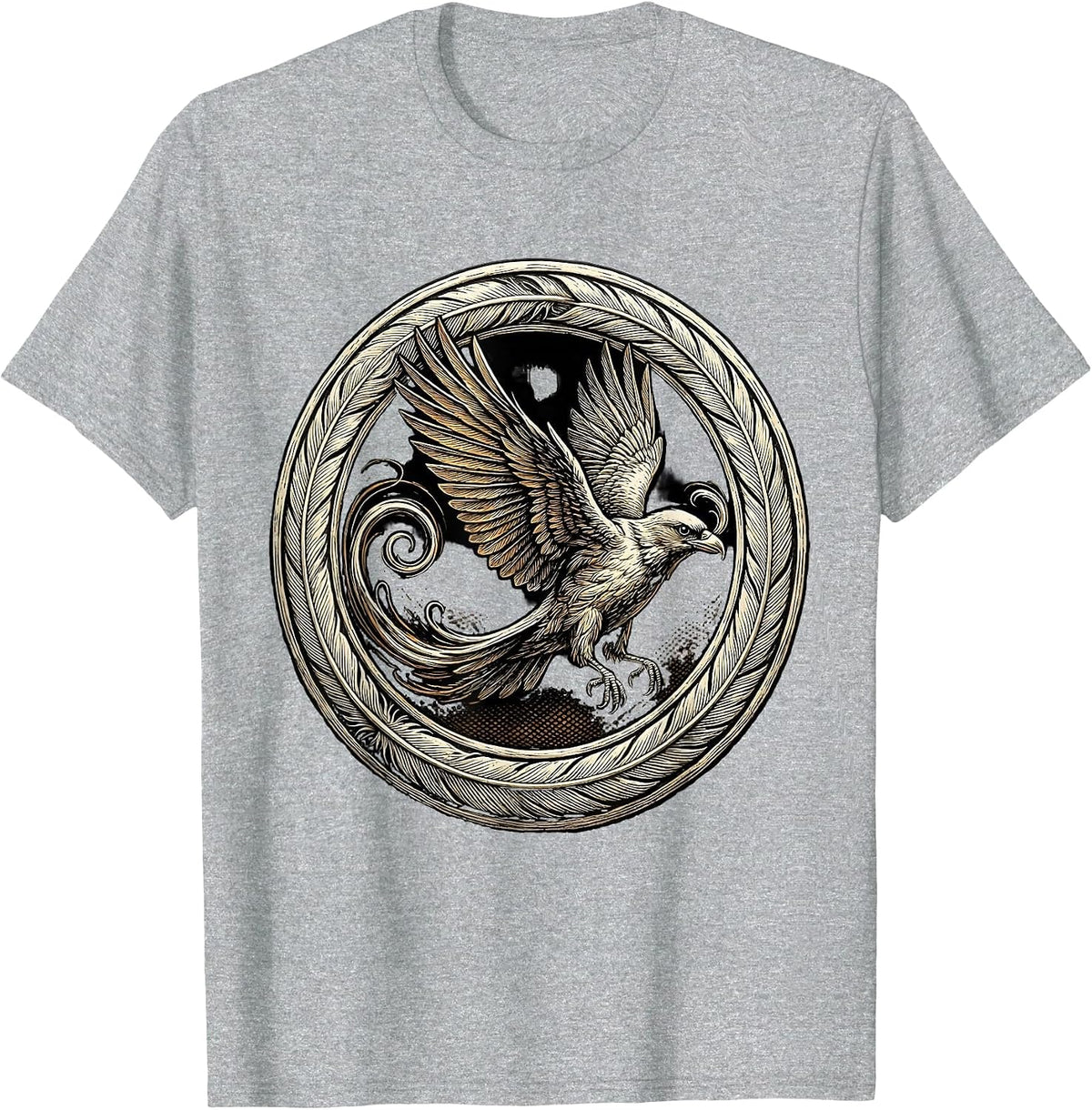 Men's English Teacher Cursive Bird Transformation Art T-Shirt - Heather Grey