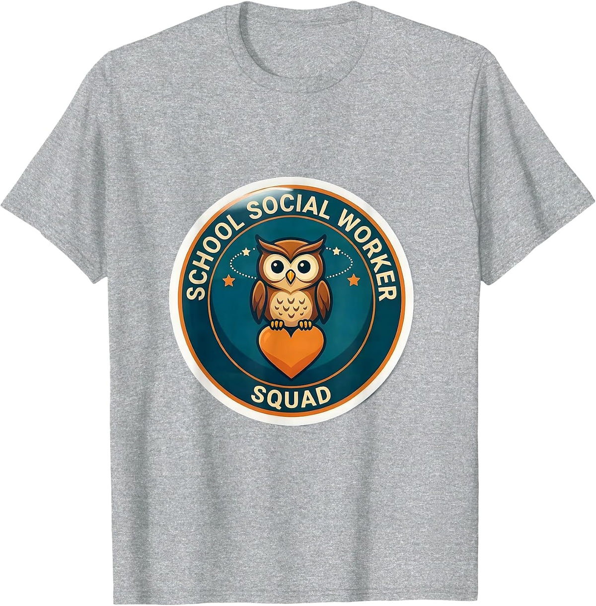 Men's School Social Worker Squad Cute Owl Counselor Staff T-Shirt - Heather Grey