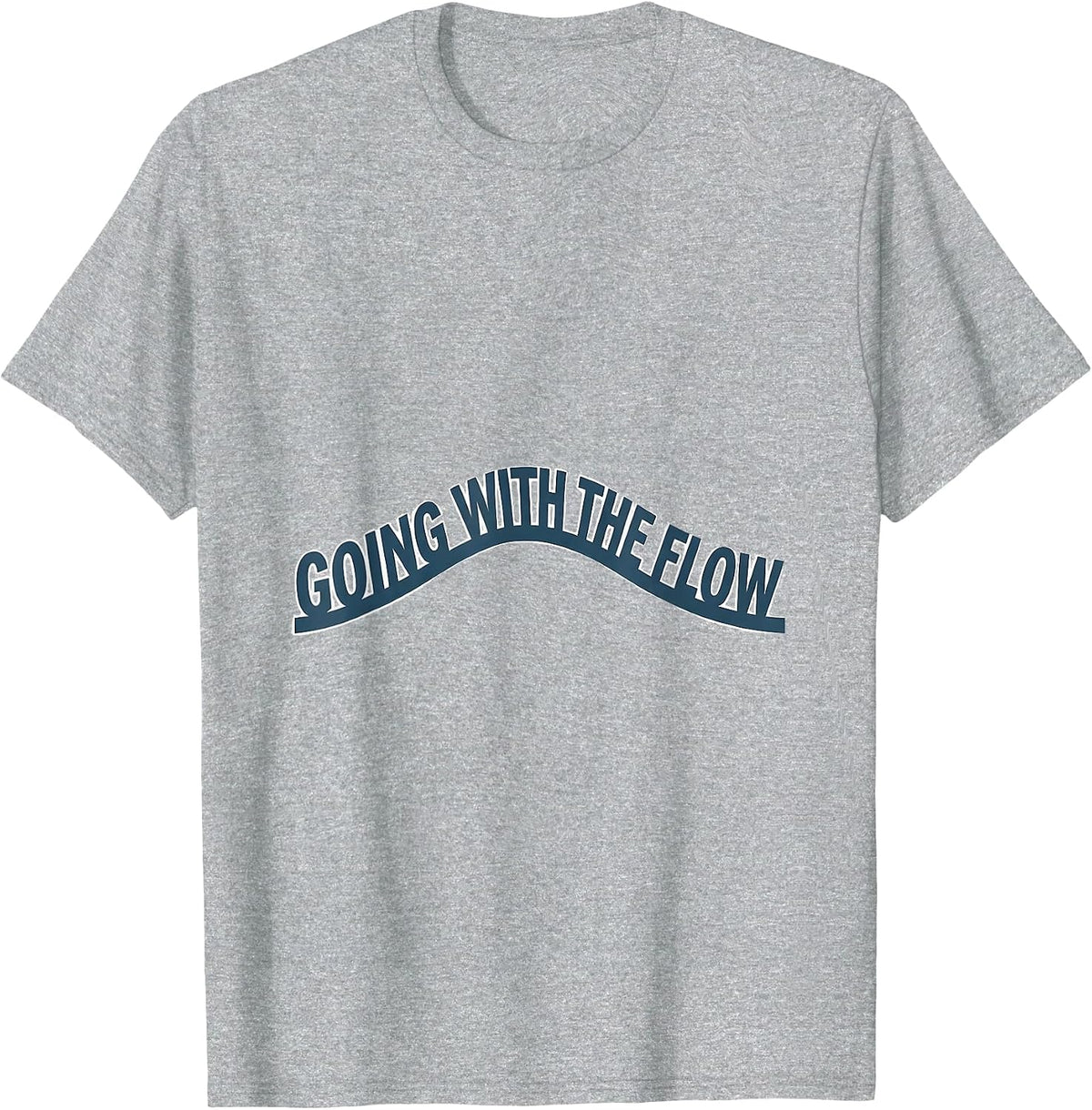 Men's Going With The Flow Funny Duck Pun Novelty Humor Gift T-Shirt - Heather Grey