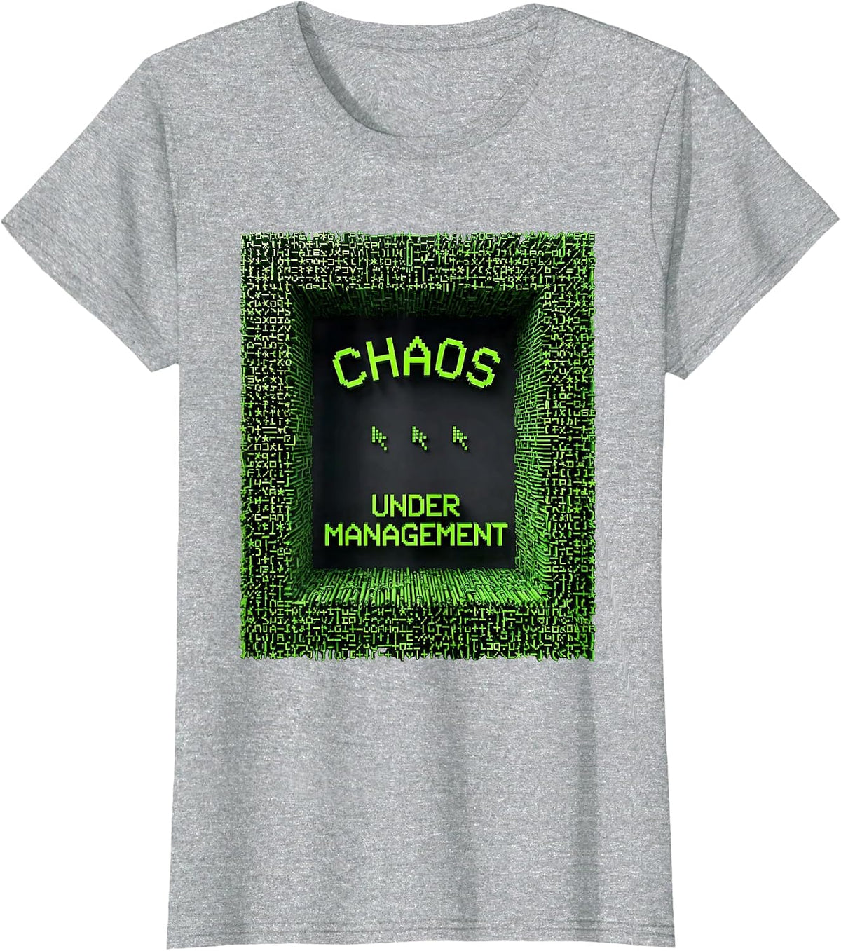 Women's Chaos Under Management Funny Chaos Coordinator Sarcastic T-Shirt - Heather Grey
