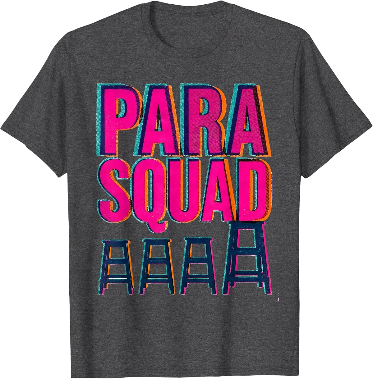 Men's Para Squad Paraprofessional Teacher Appreciation Back T-Shirt - Dark Heather Grey