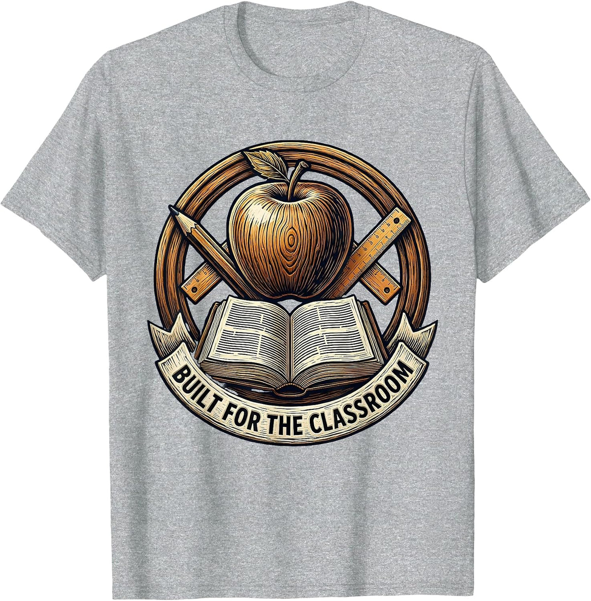 Men's Built for the Classroom Teacher Graphic Design T-Shirt - Heather Grey