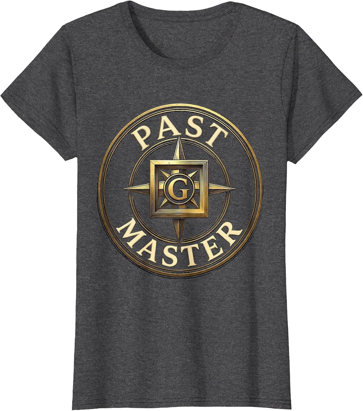 Women's Past Master Masonic Square and Compass Freemason Grand Lodge T-Shirt - Dark Heather Grey