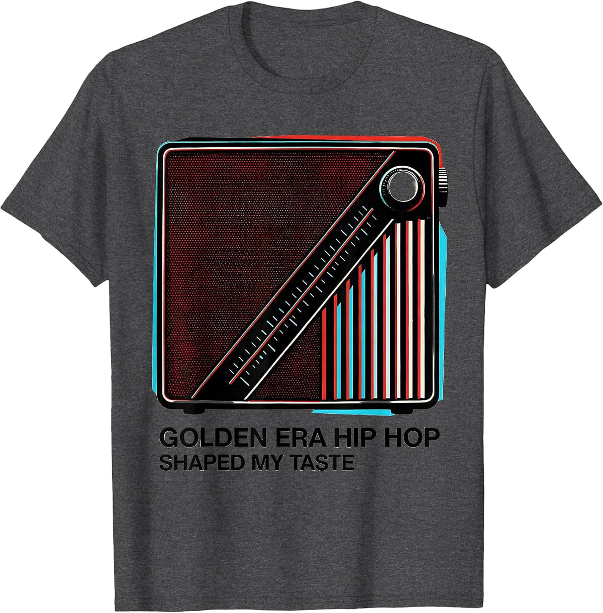 Men's Golden Era Hip Hop Shaped My Taste Retro Nostalgia T-Shirt - Dark Heather Grey