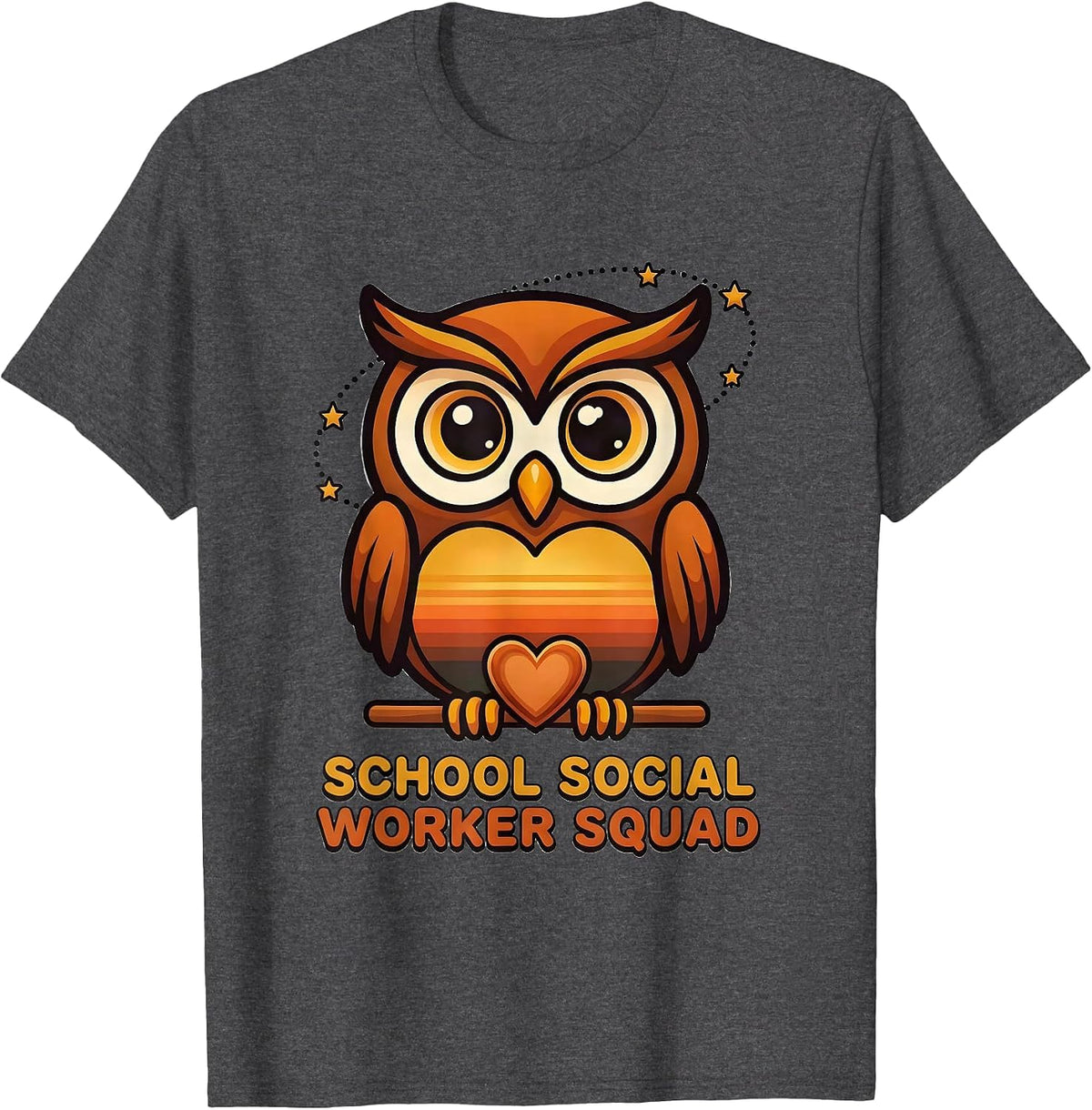 School Social Worker Squad Retro 70s Counselor Appreciation T-Shirt - Dark Heather Grey