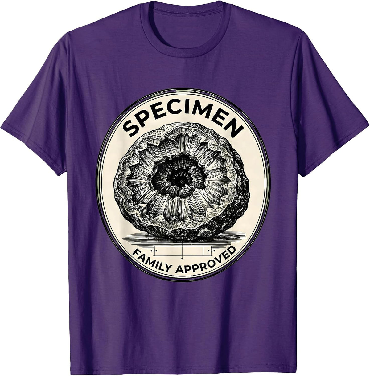 Men's Specimen Family Approved Botanical Geode Rock Collector T-Shirt - Purple