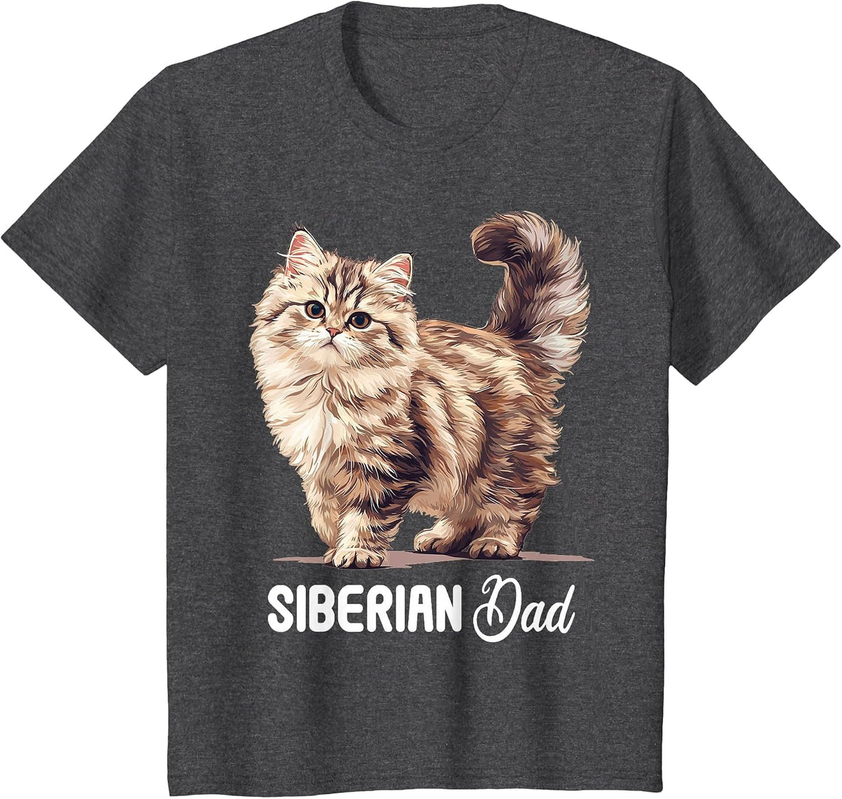 Siberian Cats Siberian Cat Dad T-Shirt - Dark Heather Grey