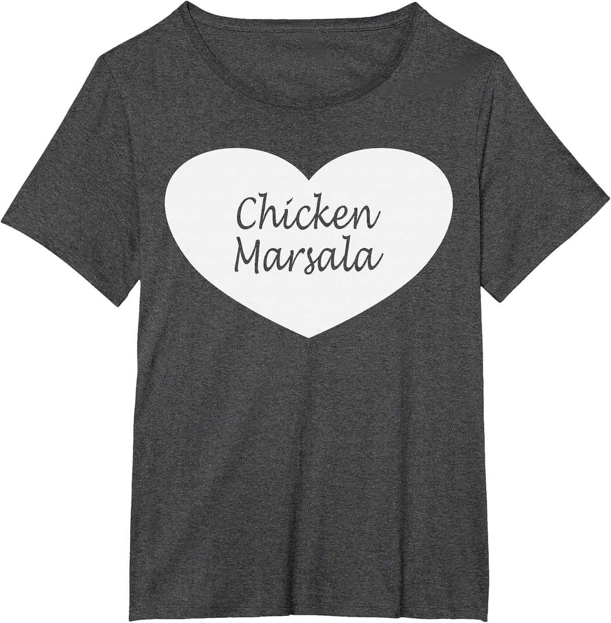Chicken Marsala Heart Apparel | Funny Chickens Lover Design T-Shirt - Dark Heather Grey