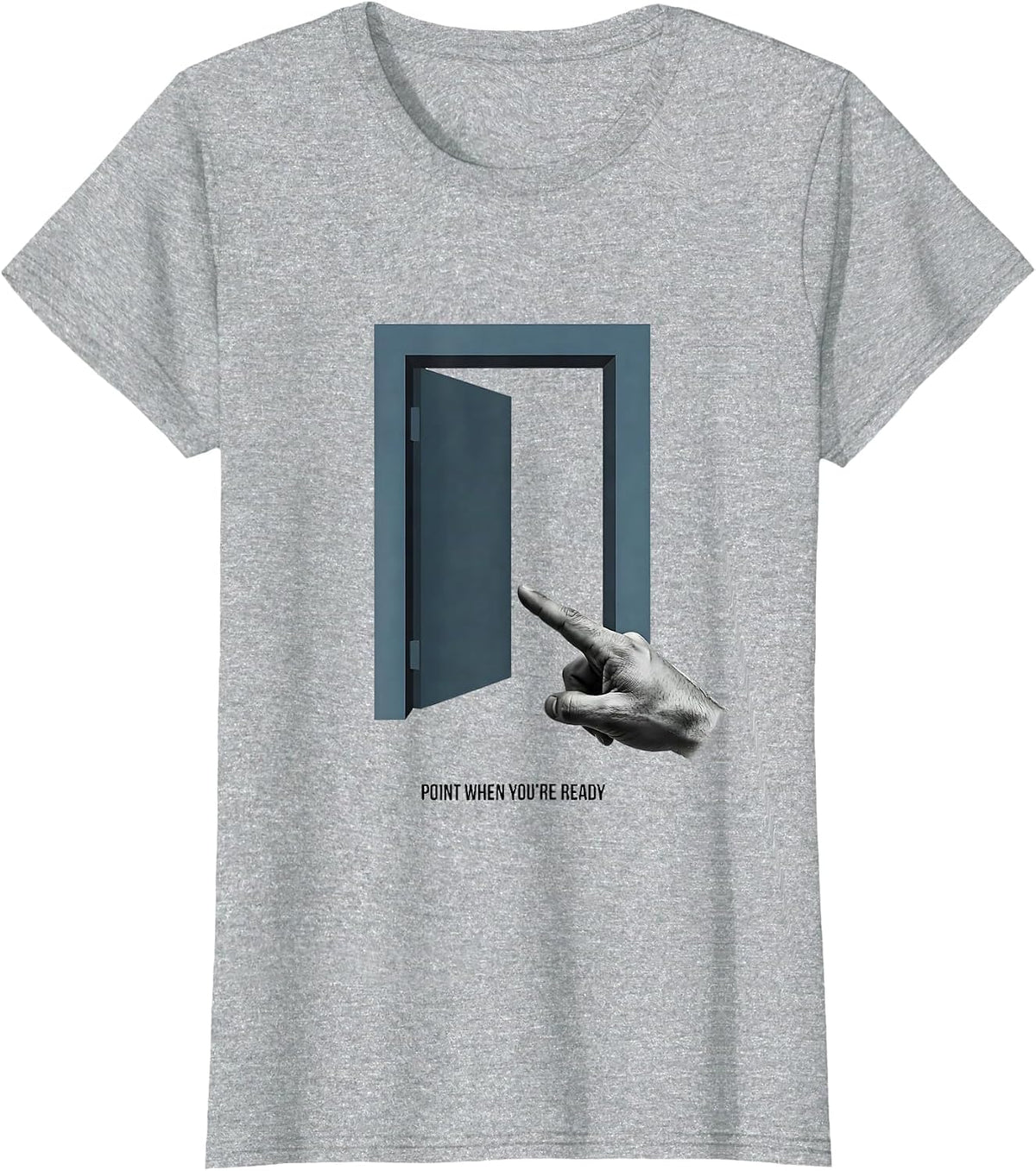 Point When You're Ready Editorial Conceptual Speech Language T-Shirt - Heather Grey