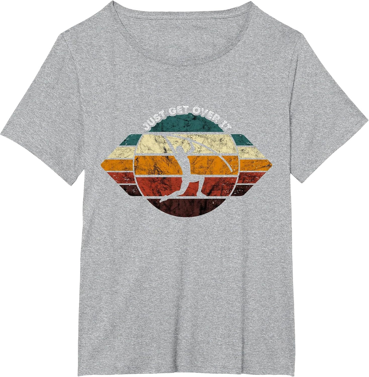 Pole Vault Vintage Retro Just Get Over Track and Field T-Shirt - Heather Grey