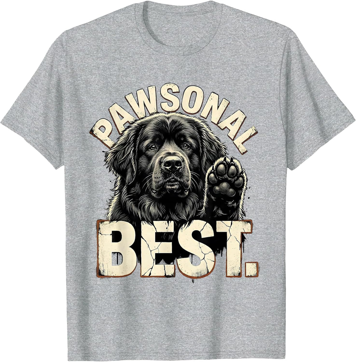 Men's Pawsonal Best Distressed Funny Dog Owner Internet Meme Humor T-Shirt - Heather Grey