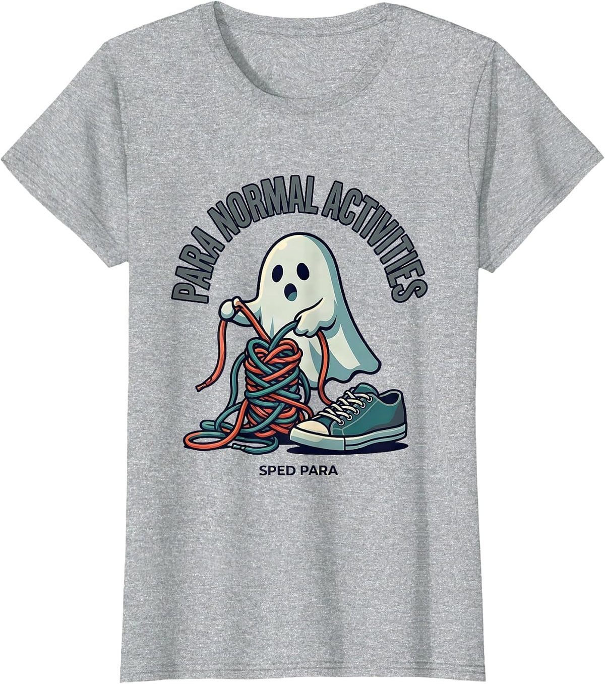 Para Normal Activities SPED Para Ghost Halloween Teacher T-Shirt - Heather Grey