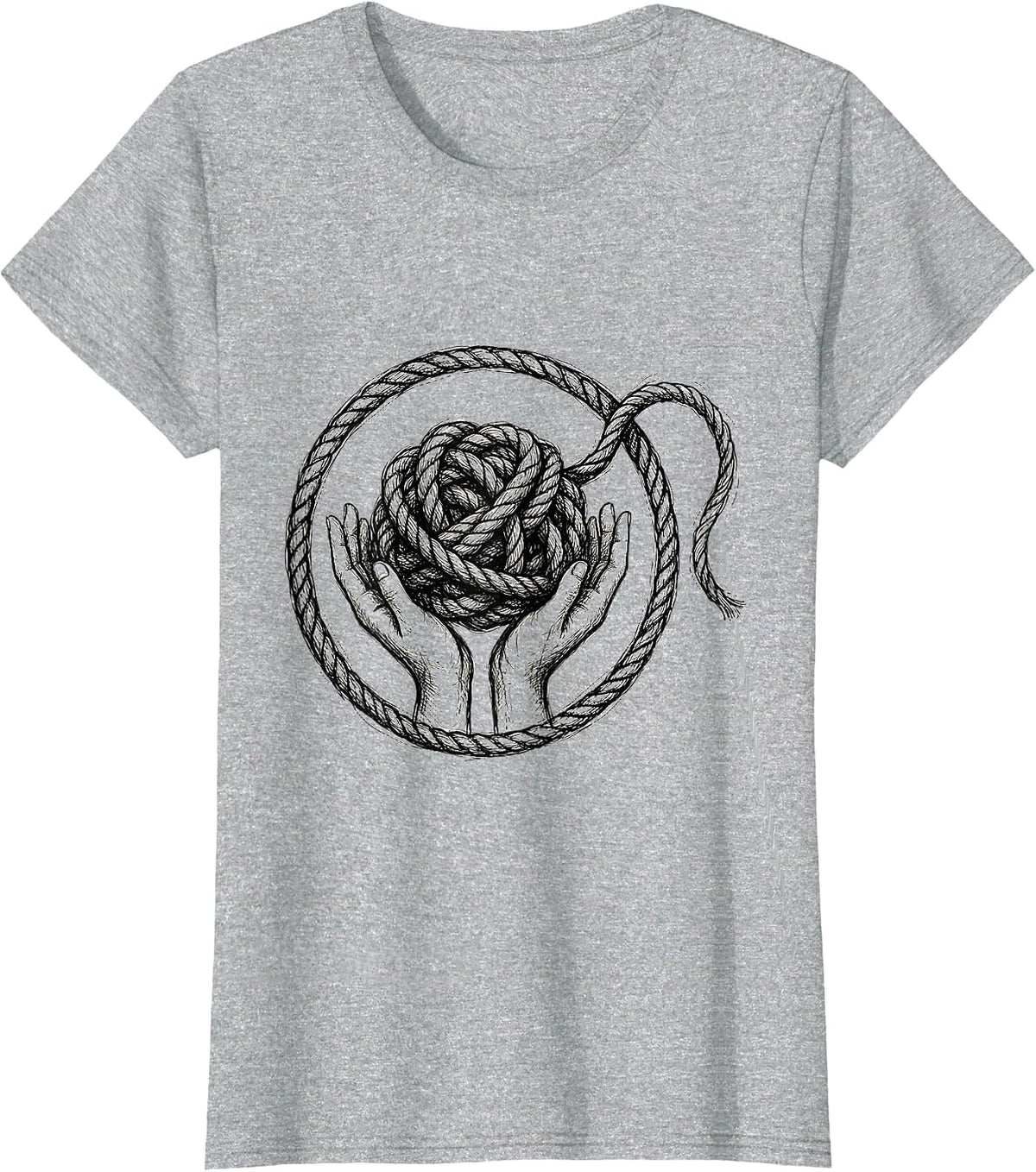 Social Worker Unraveling Knot Graphic Design T-Shirt - Heather Grey