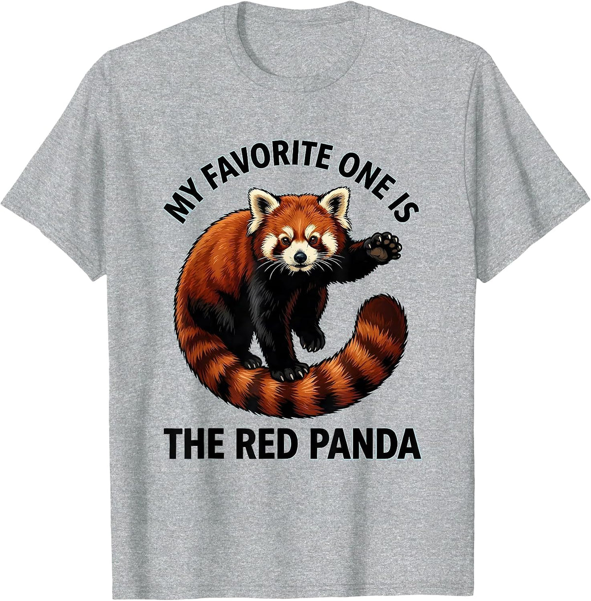 Men's My Favorite One Is The Red Panda Cartoon Red Panda Lover T-Shirt - Heather Grey