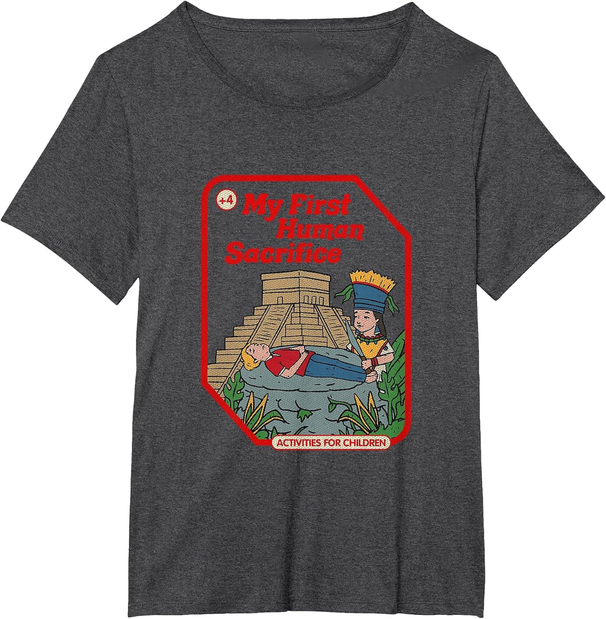 My First Human Sacrifice Occult Goth Vintage Childgame T-Shirt - Dark Heather Grey