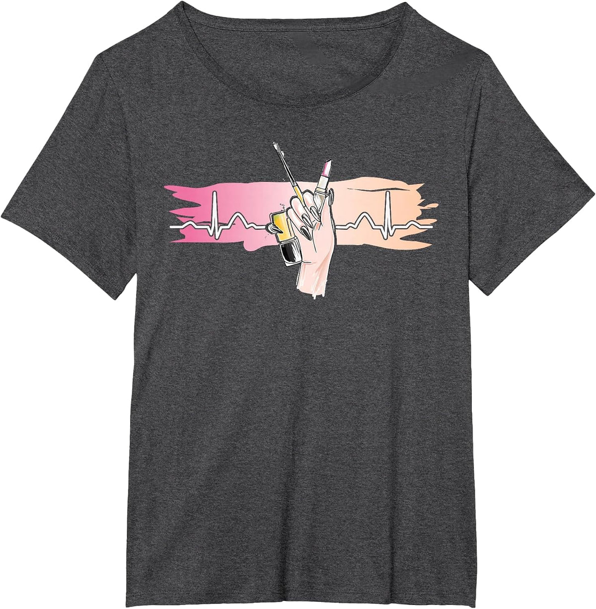 Heartbeat Naildesign Nail Salon Nail Tech T-Shirt - Dark Heather Grey