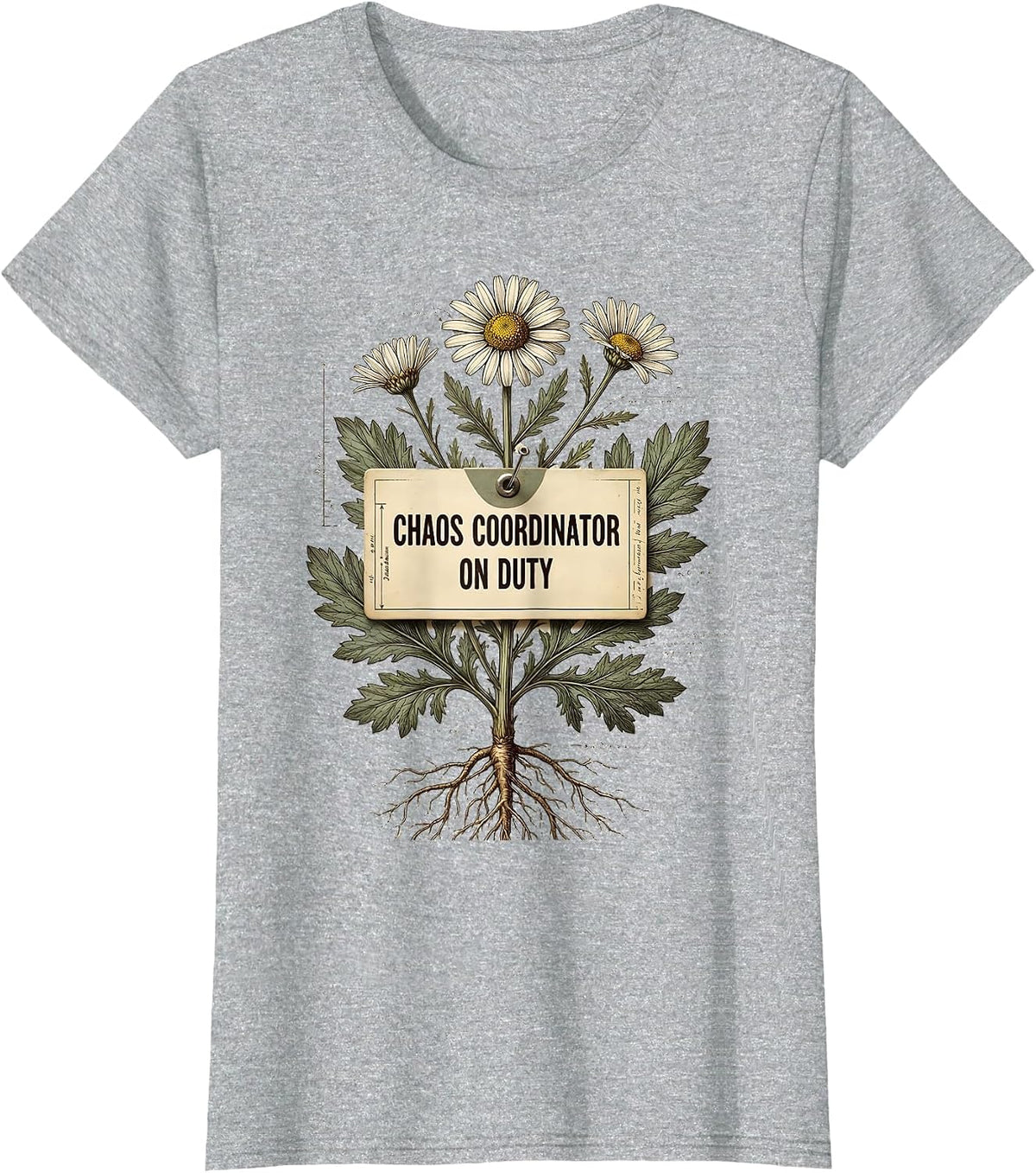 Women's Chaos Coordinator On Duty Mom Design T-Shirt - Heather Grey