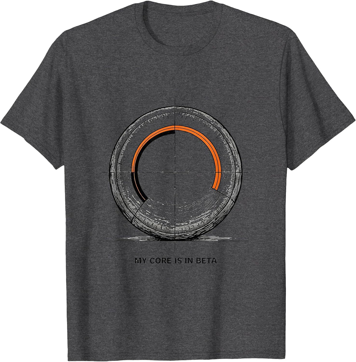 My Core Is In Beta Funny Gym Workout Weightlifting Humor T-Shirt - Dark Heather Grey