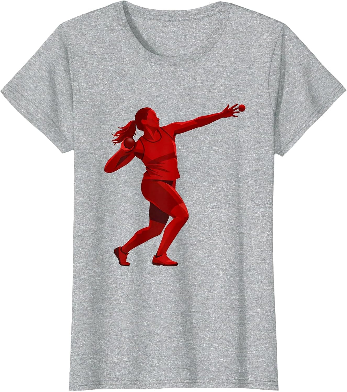 Shot Put Athlete Illustration Everyone Watches T-Shirt - Heather Grey