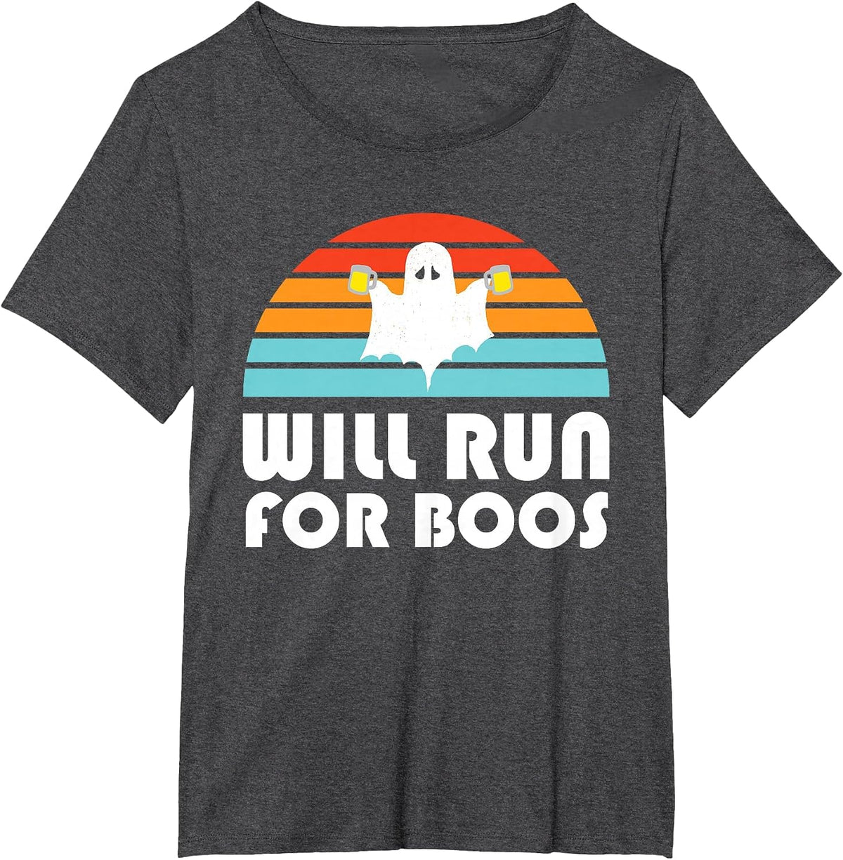 Halloween Running Will Run for Boos Beer T-Shirt - Dark Heather Grey