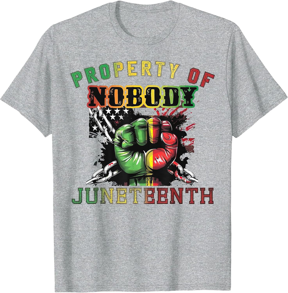 Property of Nobody Juneteenth T-Shirt - Heather Grey